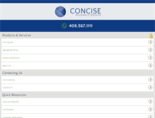 Tablet Screenshot of conciseinsurance.com